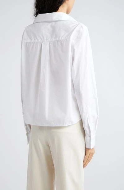 Shop Twp Boy Cotton Button-up Crop Shirt In White