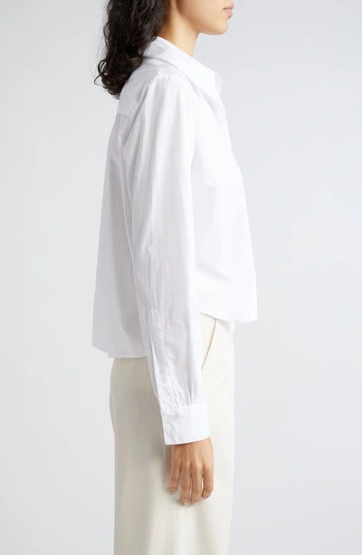 Shop Twp Boy Cotton Button-up Crop Shirt In White