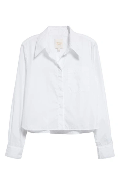 Shop Twp Boy Cotton Button-up Crop Shirt In White