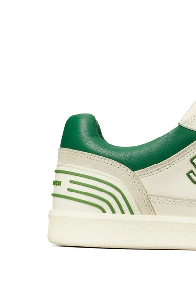 Shop Tory Burch Clover Court Sneaker In Titanium White / Green Ph