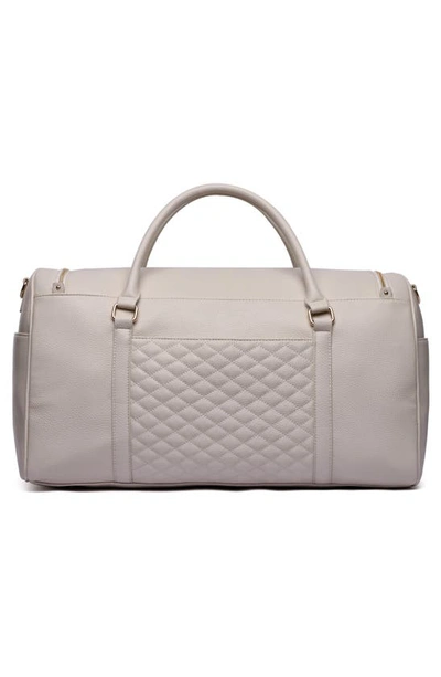 Shop Luli Bebe Monaco Faux Leather Travel Bag In Pearl White