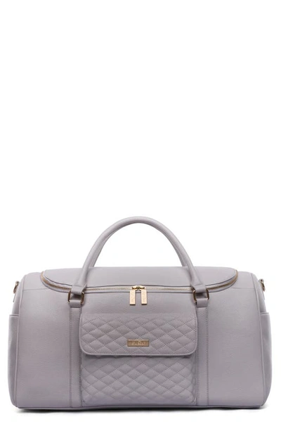 Shop Luli Bebe Monaco Faux Leather Travel Bag In Stone Grey