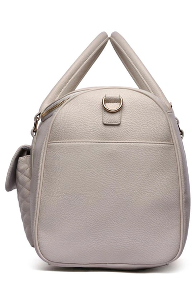 Shop Luli Bebe Monaco Faux Leather Travel Bag In Pearl White