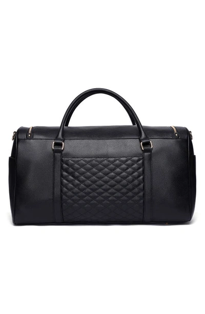 Shop Luli Bebe Monaco Faux Leather Travel Bag In Ebony Black