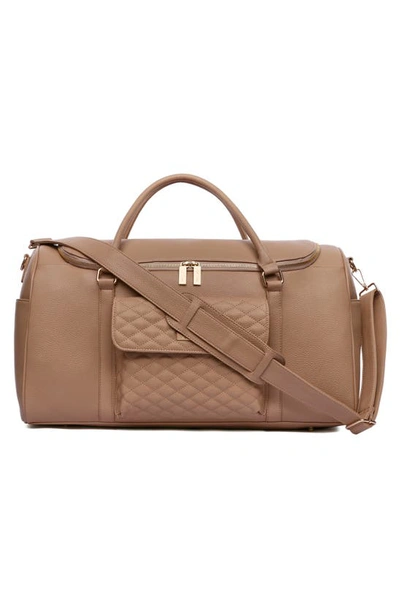 Shop Luli Bebe Monaco Faux Leather Travel Bag In Latte Brown