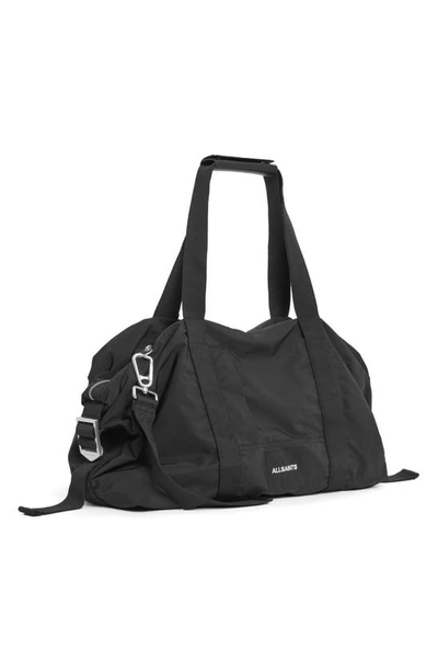 Shop Allsaints Mito Recycled Polyester Weekend Bag In Black