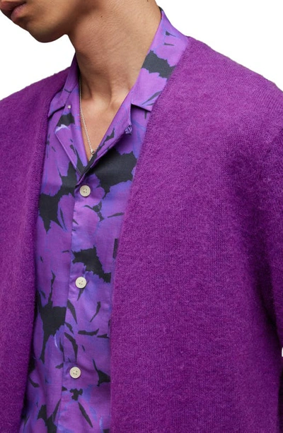 Shop Allsaints Kennedy Cardigan In Electric Purple