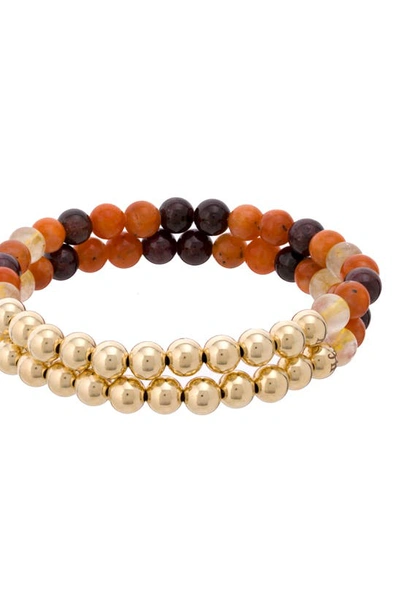 Shop The Healer’s Collection The Healer's Collection N33 After Dark/intimacy Set Of 2 Healer's Bracelets In Yellow Gold