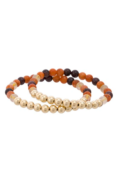 Shop The Healer’s Collection The Healer's Collection N33 After Dark/intimacy Set Of 2 Healer's Bracelets In Yellow Gold