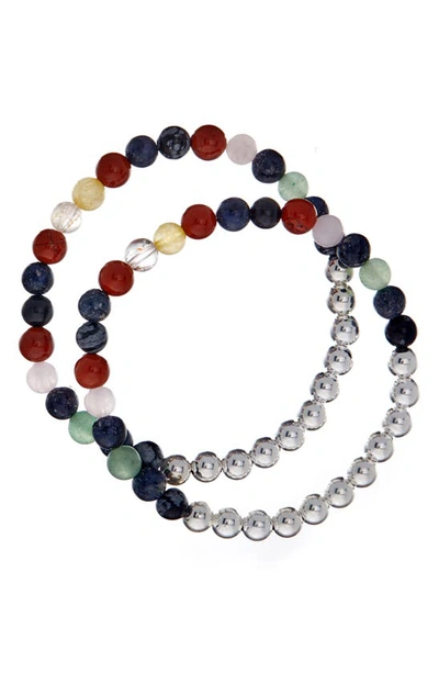 The Healer’s Collection The Healer's Collection N32 Emotional Eating Set Of 2 Healer's Bracelets In Silver