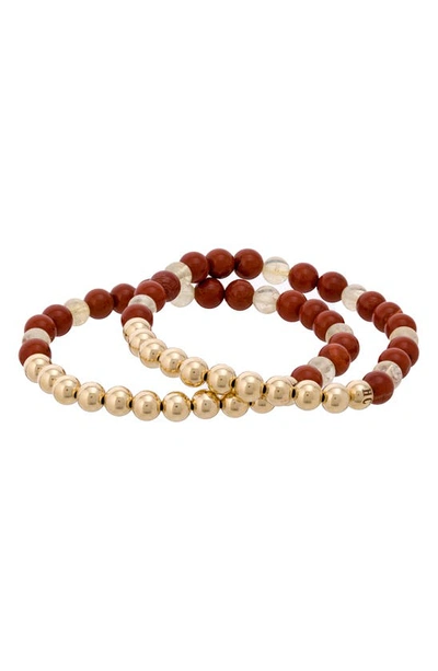 The Healer’s Collection The Healer's Collection N79 Fertility/hormonal Balance Set Of 2 Healer's Bracelets In Yellow Gold