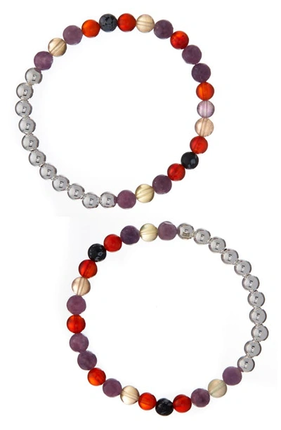 Shop The Healer’s Collection N62 Smooth Digestion Set Of 2 Healer's Bracelets In Silver