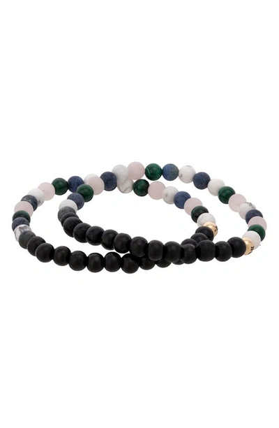 The Healer’s Collection N91 Mental Focus Set Of 2 Healer's Bracelets In Black