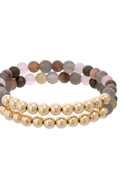 Shop The Healer’s Collection N5 Goodbye Trauma Set Of 2 Healer's Bracelets In Yellow Gold