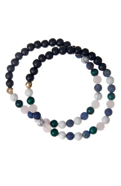 Shop The Healer’s Collection N91 Mental Focus Set Of 2 Healer's Bracelets In Black