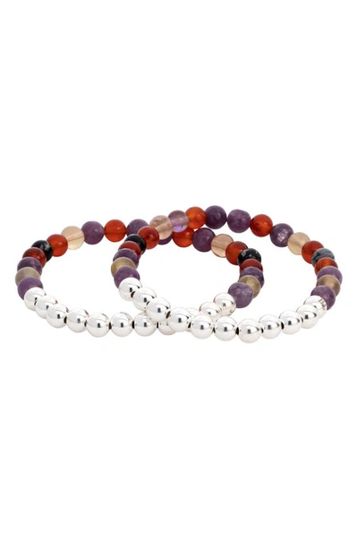 Shop The Healer’s Collection The Healer's Collection N62 Smooth Digestion Set Of 2 Healer's Bracelets In Silver