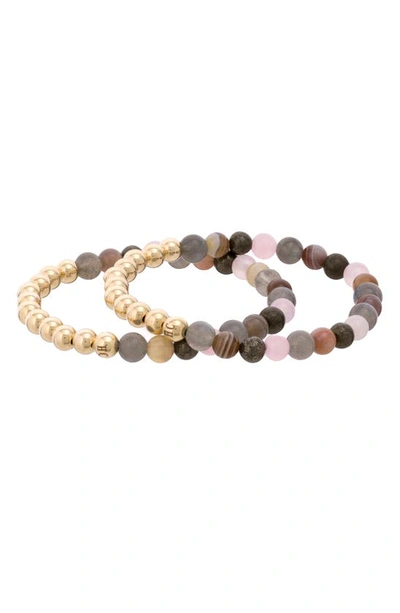 The Healer’s Collection The Healer's Collection N5 Goodbye Trauma Set Of 2 Healer's Bracelets In Yellow Gold
