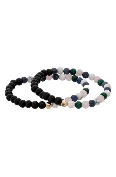 The Healer’s Collection N91 Mental Focus Set Of 2 Healer's Bracelets In Black