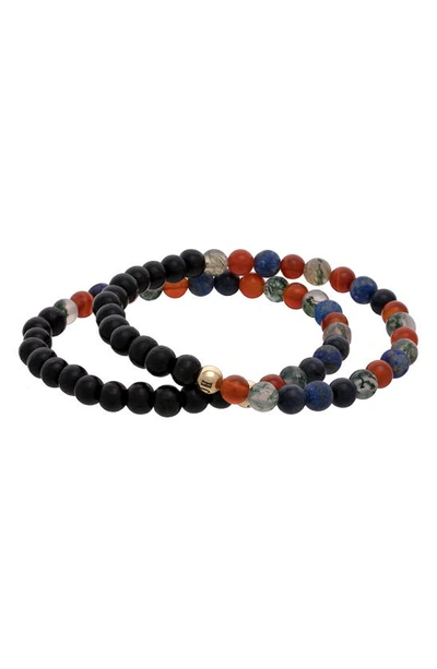 The Healer’s Collection N77 Detox Set Of 2 Healer's Bracelets In Black