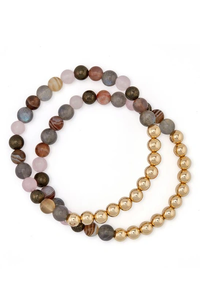The Healer’s Collection The Healer's Collection N5 Goodbye Trauma Set Of 2 Healer's Bracelets In Yellow Gold