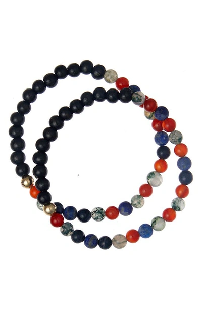 The Healer’s Collection N77 Detox Set Of 2 Healer's Bracelets In Black