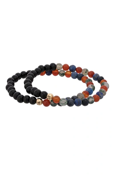 The Healer’s Collection N77 Detox Set Of 2 Healer's Bracelets In Black