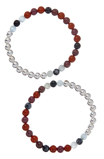 Shop The Healer’s Collection N82 Gut Health Set Of 2 Healer's Bracelets In Silver