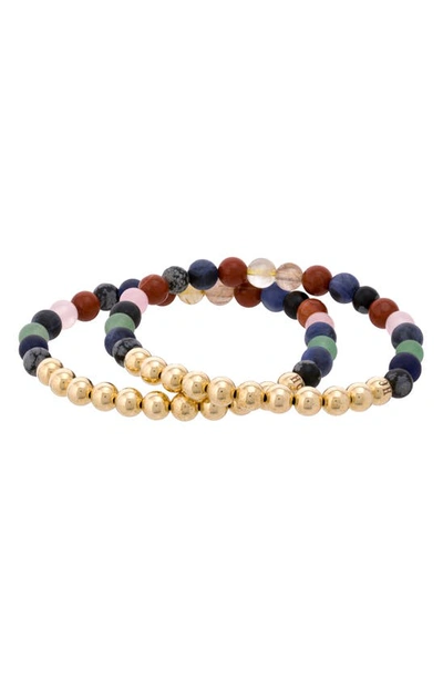 Shop The Healer’s Collection N32 Emotional Eating Set Of 2 Healer's Bracelets In Yellow Gold