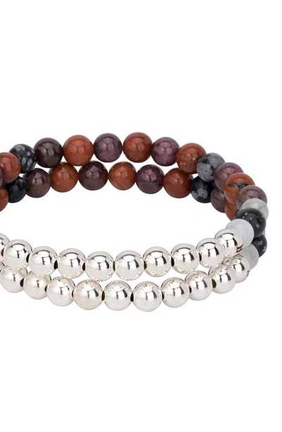 The Healer’s Collection The Healer's Collection N82 Gut Health Set Of 2 Healer's Bracelets In Silver