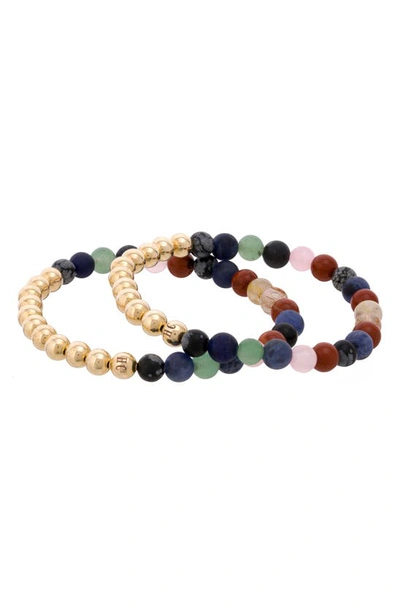 The Healer’s Collection The Healer's Collection N32 Emotional Eating Set Of 2 Healer's Bracelets In Yellow Gold
