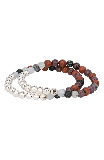 Shop The Healer’s Collection N82 Gut Health Set Of 2 Healer's Bracelets In Silver