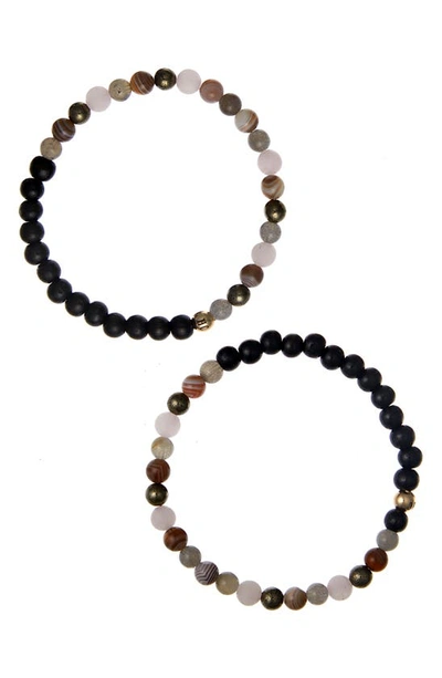 Shop The Healer’s Collection N5 Goodbye Trauma Set Of 2 Healer's Bracelets In Black