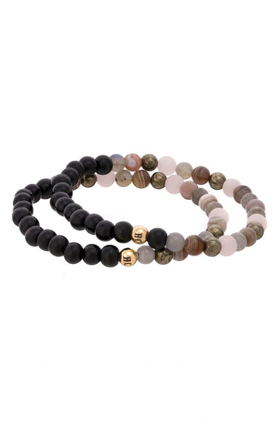 The Healer’s Collection N5 Goodbye Trauma Set Of 2 Healer's Bracelets In Black