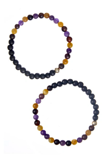 Shop The Healer’s Collection N19 Anxiety-free Set Of 2 Healer's Bracelets In Black