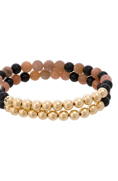 Shop The Healer’s Collection N2 Attract Love Set Of 2 Healer's Bracelets In Yellow Gold