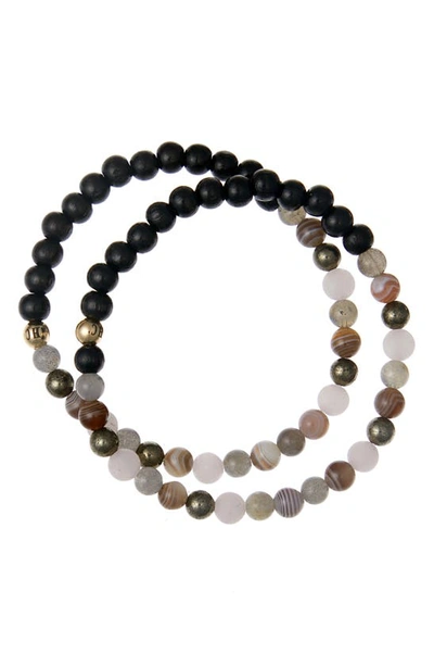 Shop The Healer’s Collection N5 Goodbye Trauma Set Of 2 Healer's Bracelets In Black