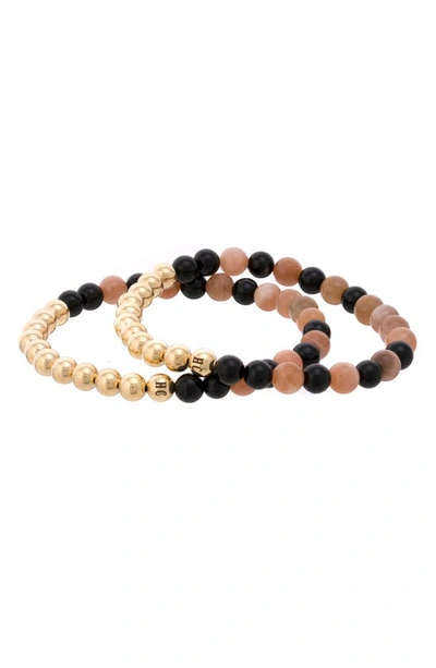 Shop The Healer’s Collection N2 Attract Love Set Of 2 Healer's Bracelets In Yellow Gold