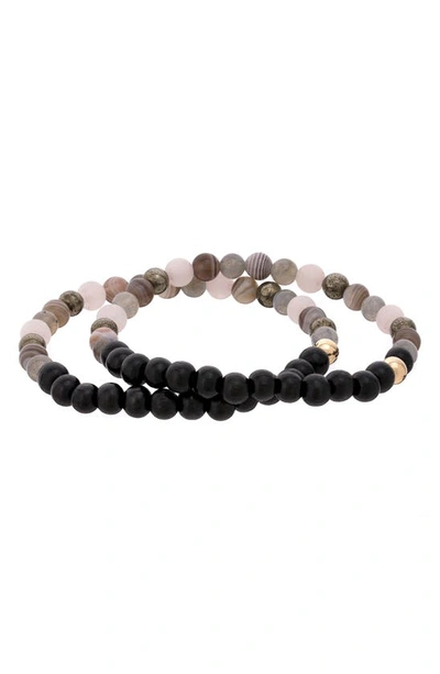 Shop The Healer’s Collection N5 Goodbye Trauma Set Of 2 Healer's Bracelets In Black