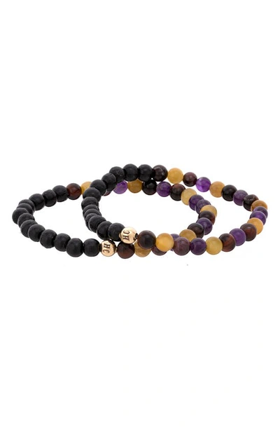 Shop The Healer’s Collection N19 Anxiety-free Set Of 2 Healer's Bracelets In Black