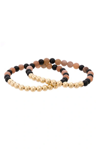 Shop The Healer’s Collection N2 Attract Love Set Of 2 Healer's Bracelets In Yellow Gold