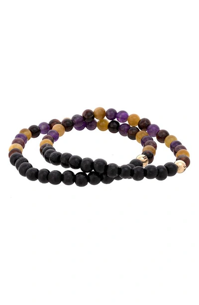 Shop The Healer’s Collection N19 Anxiety-free Set Of 2 Healer's Bracelets In Black