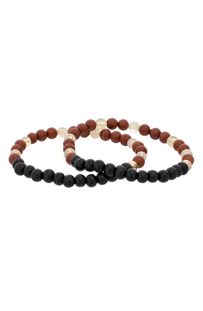 The Healer’s Collection N61 Virility/hormonal Balance Set Of 2 Healer's Bracelets In Black