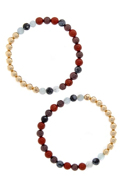 Shop The Healer’s Collection N82 Gut Health Set Of 2 Healer's Bracelets In Yellow Gold