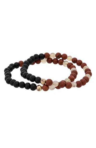 The Healer’s Collection N61 Virility/hormonal Balance Set Of 2 Healer's Bracelets In Black
