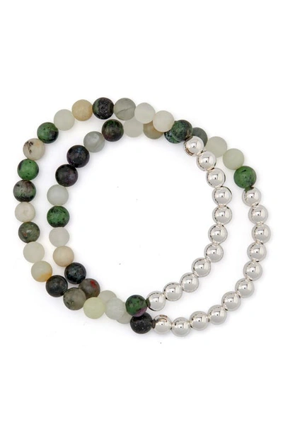 The Healer’s Collection The Healer's Collection N6 Happiness/ease Set Of 2 Healer's Bracelets In Silver