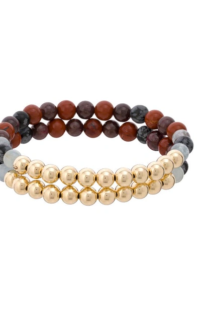 The Healer’s Collection The Healer's Collection N82 Gut Health Set Of 2 Healer's Bracelets In Yellow Gold
