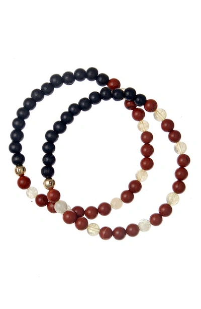 The Healer’s Collection N61 Virility/hormonal Balance Set Of 2 Healer's Bracelets In Black