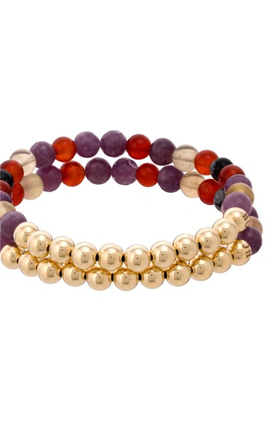 The Healer’s Collection The Healer's Collection N62 Smooth Digestion Set Of 2 Healer's Bracelets In Yellow Gold