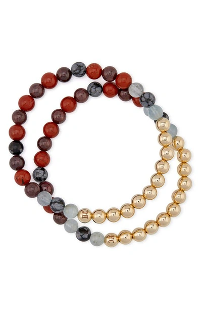 The Healer’s Collection The Healer's Collection N82 Gut Health Set Of 2 Healer's Bracelets In Yellow Gold