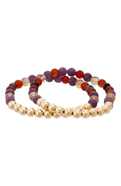 The Healer’s Collection The Healer's Collection N62 Smooth Digestion Set Of 2 Healer's Bracelets In Yellow Gold